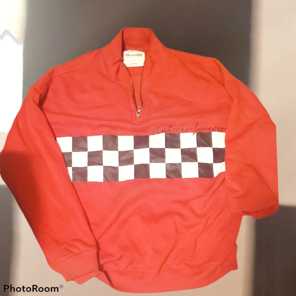 🔴Women's L red Blue Notes sweater